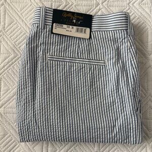 Bobby Jones Players Seersucker Striped Golf Shorts Wedgwood Blue Size 36 NWT